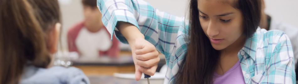 Image of girl with screw driver